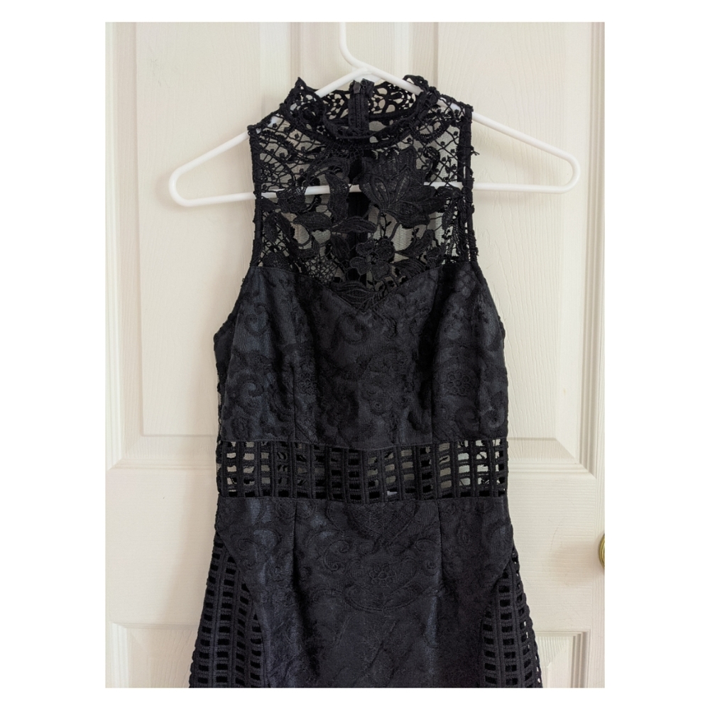 knee length dresses for ladies Ora Lace Bust Bodycon Maxi Dress Black main image 0